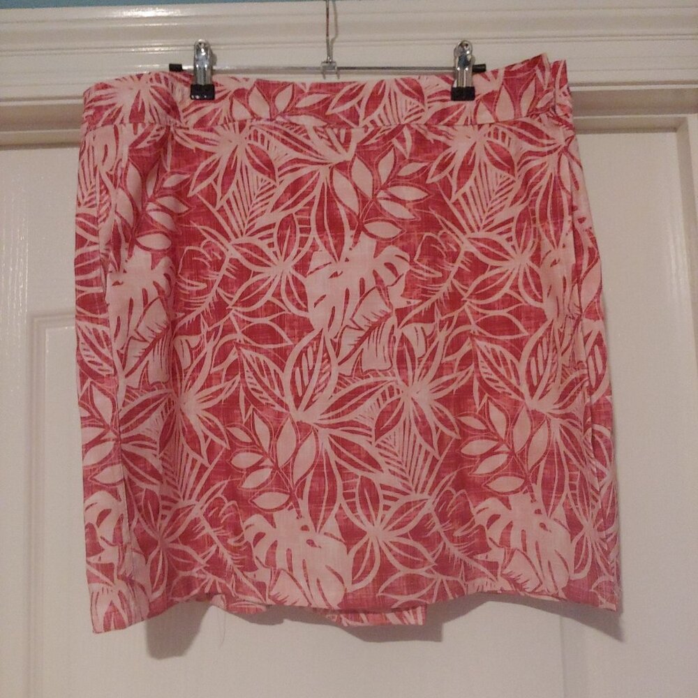 Rip Skirt Coral Floral 19" Length Wrap Swim Golf Skirt XL